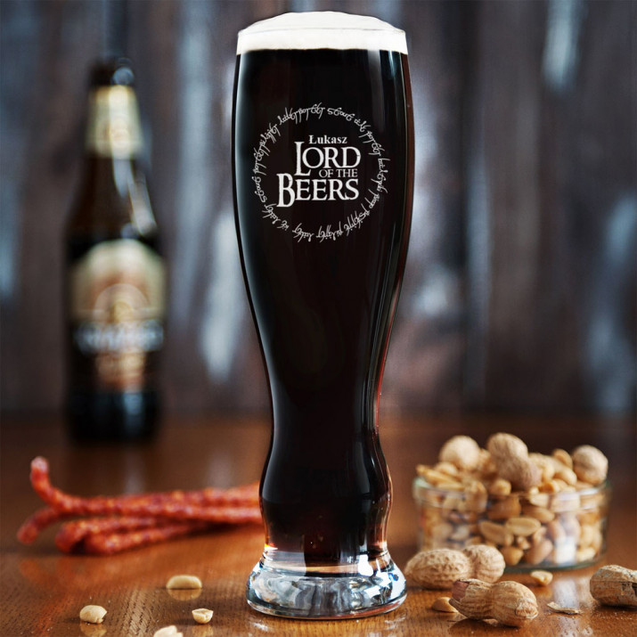 Lord of the Beers - Grawerowana Szklanka do piwa