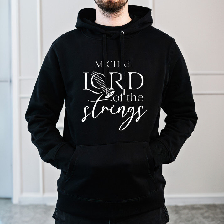 Lord of the strings - Bluza męska czarna z kapturem