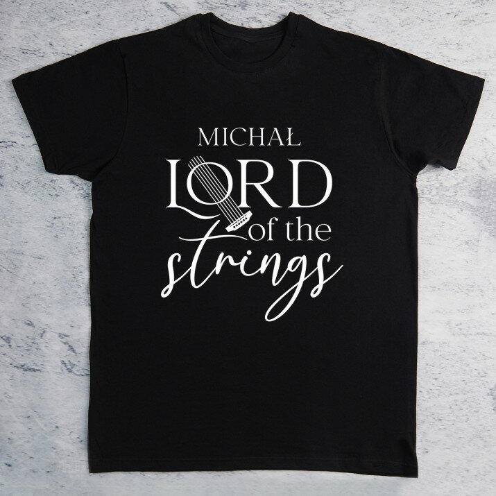 Lord of the strings - Czarna koszulka męska