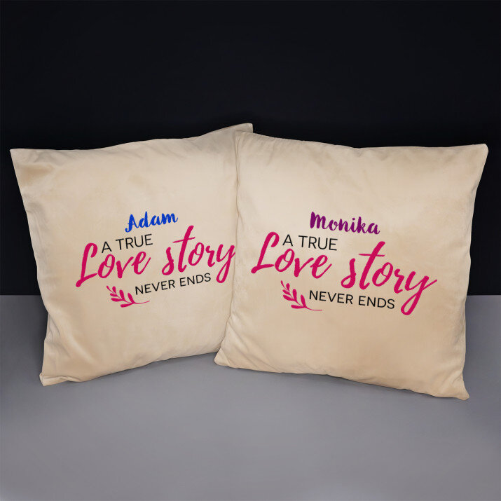Love story - Zestaw Dwóch Poduszek Dekoracyjnych