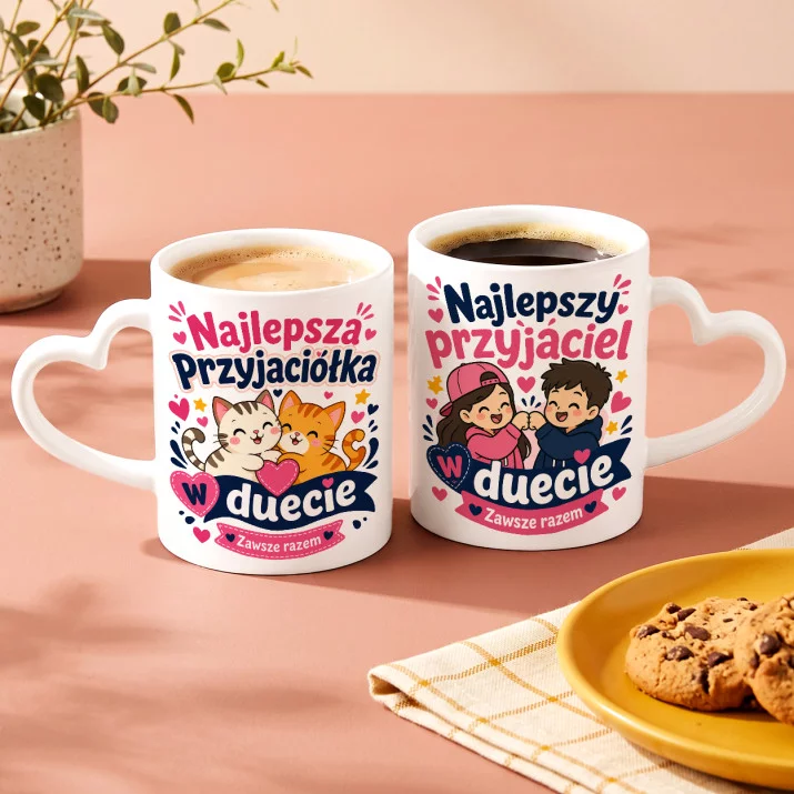 Zestaw Kubków Dla Przyjaciół Prezent Dla Pary: Duet Przyjaźni Zestaw Kubków Dla Przyjaciół Prezent Dla Pary: Duet Przyjaźni