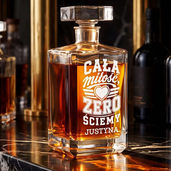 Karafka Do Whisky z Grawerem Na Walentynki Prezent Na Rocznicę Dla Kobiety: Cała Miłość, Zero Ściemy