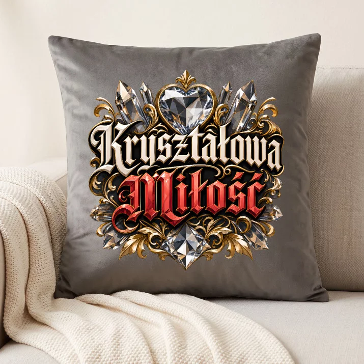 Poduszka Dekoracyjna Na 15 Rocznicę Ślubu Prezent Dla Kobiety: Kryształowa Miłość Poduszka Dekoracyjna Na 15 Rocznicę Ślubu Prezent Dla Kobiety: Kryształowa Miłość