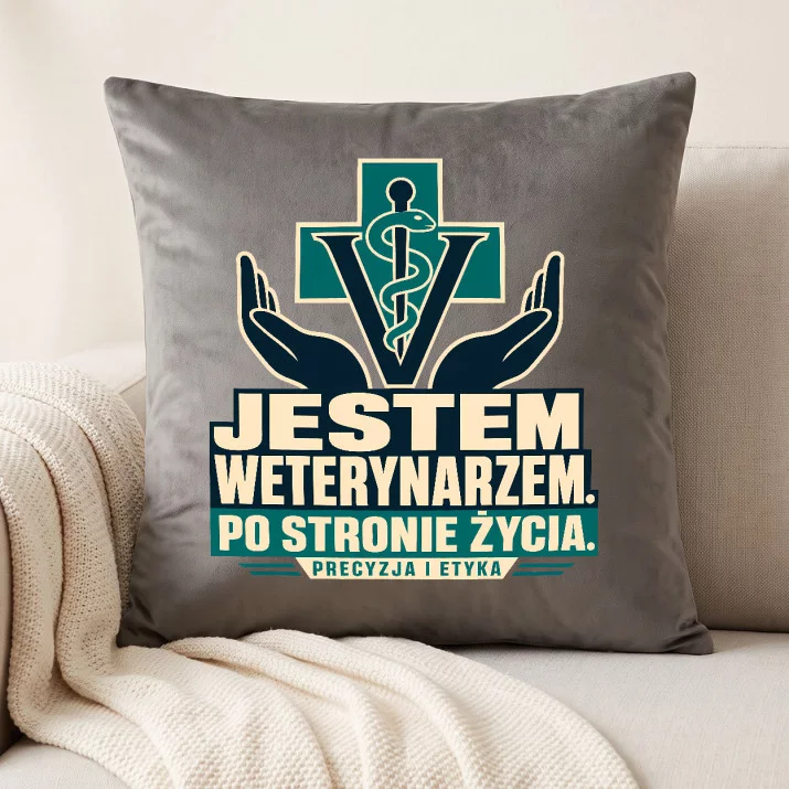 Poduszka Dekoracyjna Dla Weterynarza Prezent Dla Mężczyzny: Jestem Weterynarzem.