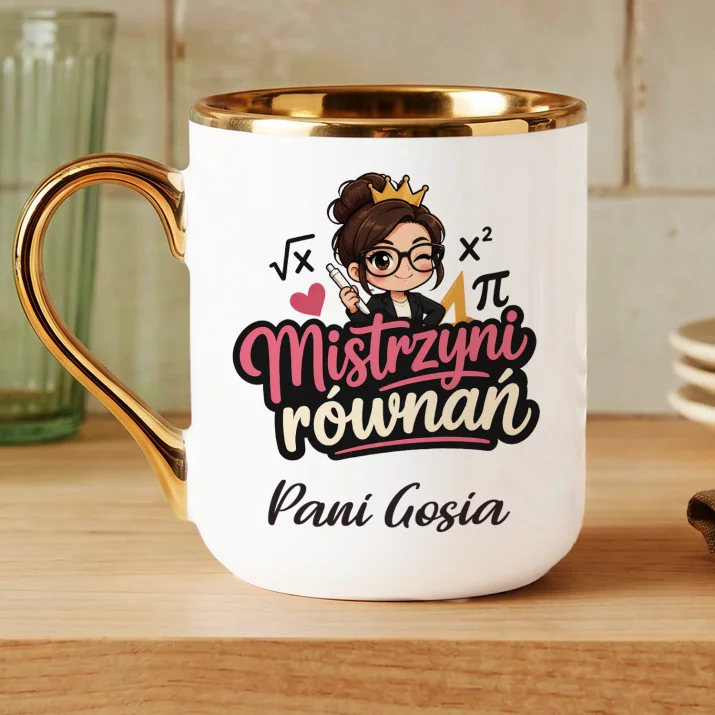 Kubek Personalizowany Dla Nauczycielki Matematyki Prezent Na Dzień Nauczyciela Dla Kobiety: Mistrzyni Równań Kubek Personalizowany Dla Nauczycielki Matematyki Prezent Na Dzień Nauczyciela Dla Kobiety: Mistrzyni Równań