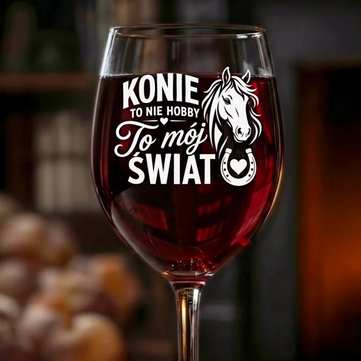 Kieliszek Do Wina Dla Koniary Prezent Dla Kobiety: Konie To Mój Świat Kieliszek Do Wina Dla Koniary Prezent Dla Kobiety: Konie To Mój Świat