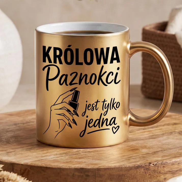 Złoty Kubek Dla Kosmetyczki Prezent Dla Kobiety: Królowa Paznokci Złoty Kubek Dla Kosmetyczki Prezent Dla Kobiety: Królowa Paznokci