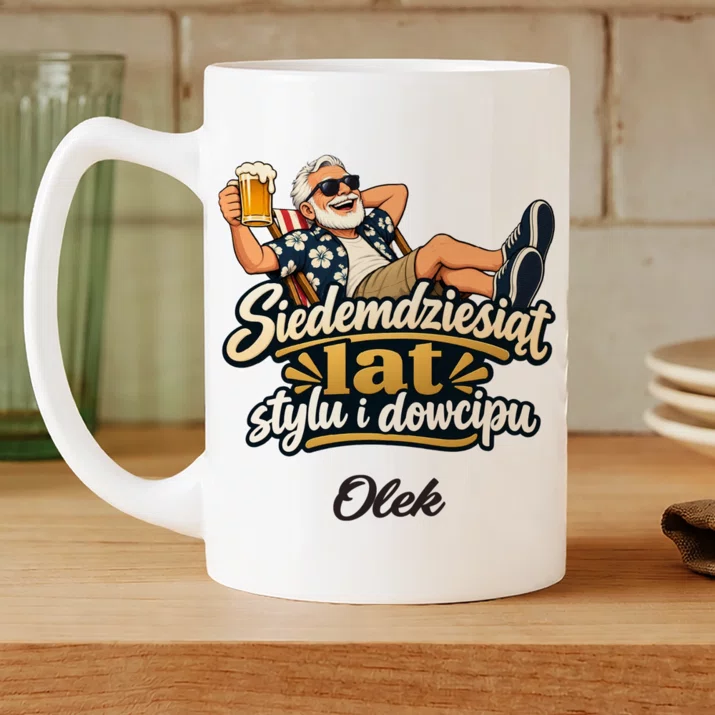 Kubek Personalizowany Na 70 Urodziny Prezent Dla 70 Latka Mężczyzny: Siedemdziesiąt Lat Stylu Kubek Personalizowany Na 70 Urodziny Prezent Dla 70 Latka Mężczyzny: Siedemdziesiąt Lat Stylu