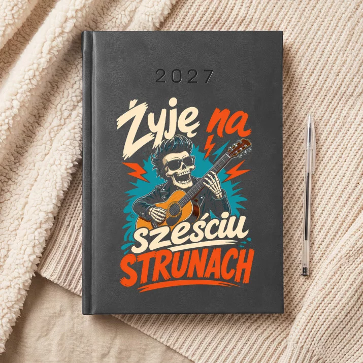 Kalendarz Książkowy A5 2027 Dla Gitarzysty Prezent Dla Mężczyzny: Sześć Strun Humoru Kalendarz Książkowy A5 2027 Dla Gitarzysty Prezent Dla Mężczyzny: Sześć Strun Humoru