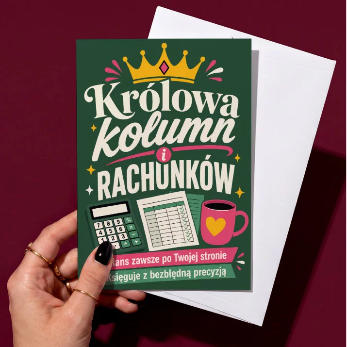 Kartka z Życzeniami Dla Księgowej Dla Kobiety: Księgowa Z Humorem Kartka z Życzeniami Dla Księgowej Dla Kobiety: Księgowa Z Humorem