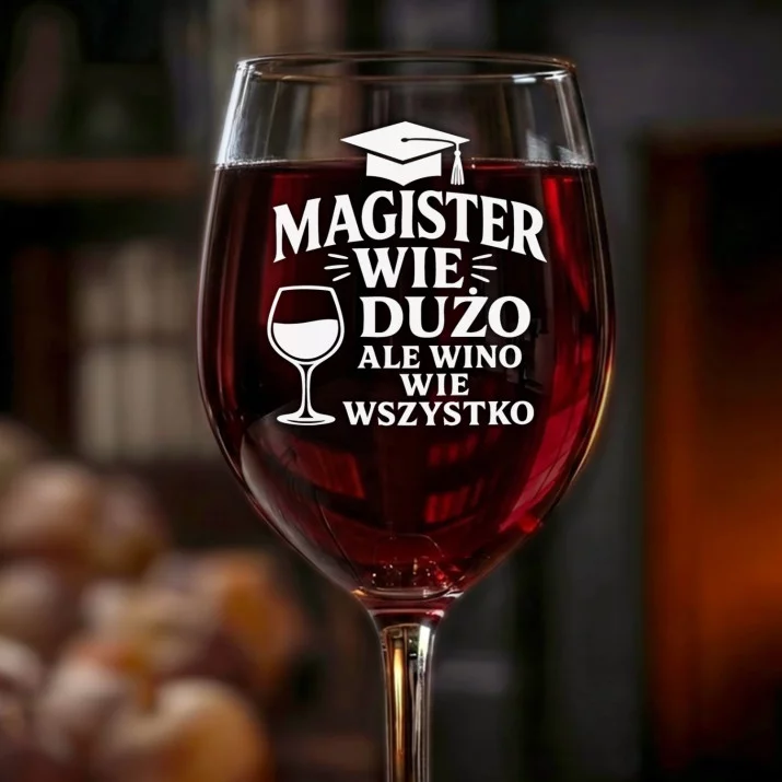 Kieliszek Do Wina Dla Magistra Prezent Dla Mężczyzny: Magister I Wino Kieliszek Do Wina Dla Magistra Prezent Dla Mężczyzny: Magister I Wino