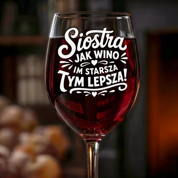 Kieliszek Do Wina Dla Siostry Prezent Dla Kobiety: Siostra Jak Wino