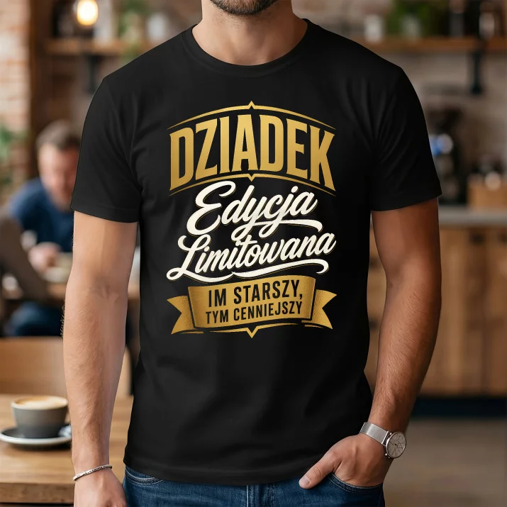 Koszulka Męska Dla Dziadka Prezent Na Dzień Dziadka Dla Mężczyzny: Im Starszy Tym