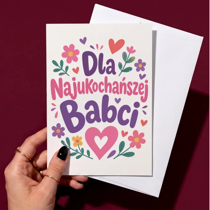 Kartka z Życzeniami Na Dzień Babci Dla Babci Kobiety: Ciepłe Babcine Uściski Kartka z Życzeniami Na Dzień Babci Dla Babci Kobiety: Ciepłe Babcine Uściski