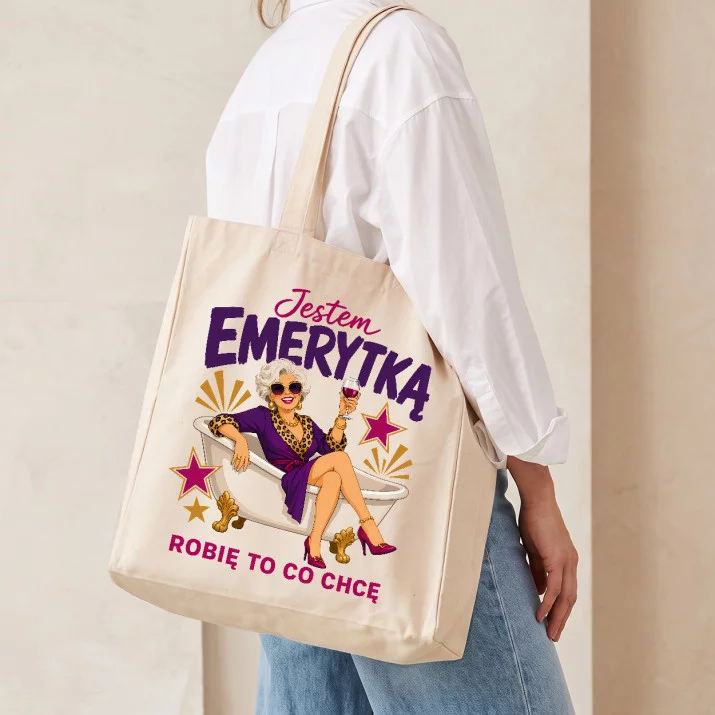 Torba Na Zakupy Dla Emerytki Prezent Na Emeryturę Dla Kobiety: Jestem Emerytką