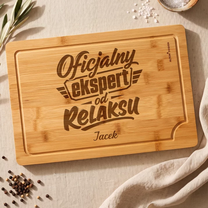 Deska Do Krojenia z Grawerem Na Dzień Mężczyzny Prezent Dla Mężczyzny: Oficjalny Ekspert Od