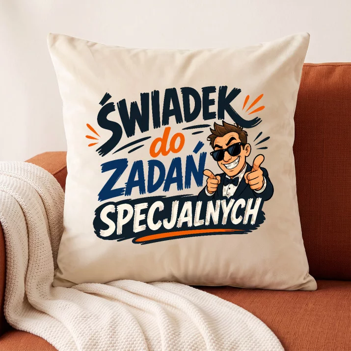 Poduszka Dekoracyjna Dla Świadka Prezent Dla Mężczyzny: Świadek Z Humorem