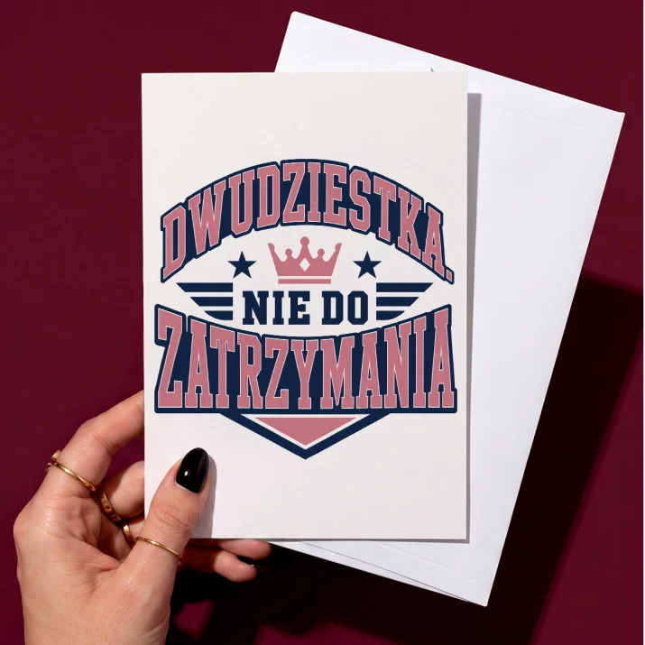 Kartka z Życzeniami Na 20 Urodziny Dla 20 Latki Kobiety: Retro Elegancja Z Humorem Kartka z Życzeniami Na 20 Urodziny Dla 20 Latki Kobiety: Retro Elegancja Z Humorem