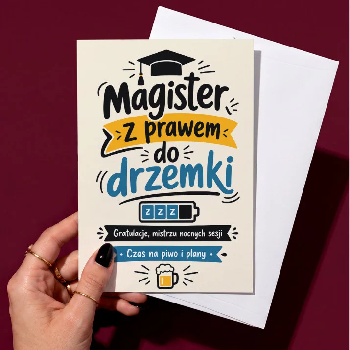 Kartka z Życzeniami Na Zakończenie Studiów Dla Magistra Mężczyzny: Humor Studencki Kartka z Życzeniami Na Zakończenie Studiów Dla Magistra Mężczyzny: Humor Studencki