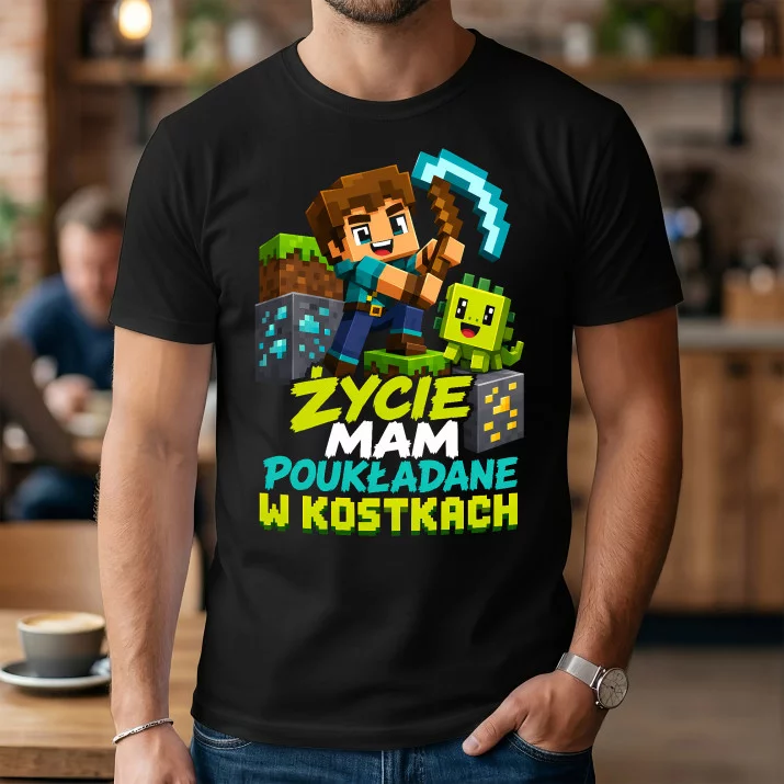 Koszulka Męska Dla Fana Minecrafta Prezent Dla Mężczyzny: Życie Poukładane W