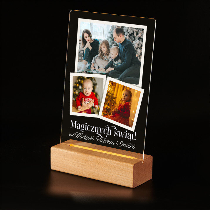 Magicznych Świąt - Wydruk na szkle akrylowym z podstawką led Magicznych Świąt - Wydruk na szkle akrylowym z podstawką led