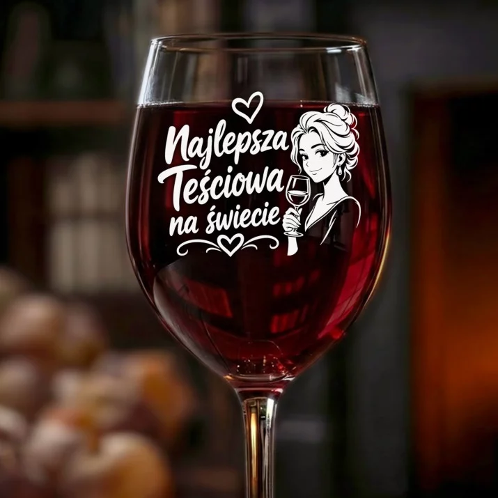 Kieliszek Do Wina Dla Teściowej Prezent Na Dzień Mamy Dla Kobiety: Najlepsza Teściowa Grawer Kieliszek Do Wina Dla Teściowej Prezent Na Dzień Mamy Dla Kobiety: Najlepsza Teściowa Grawer