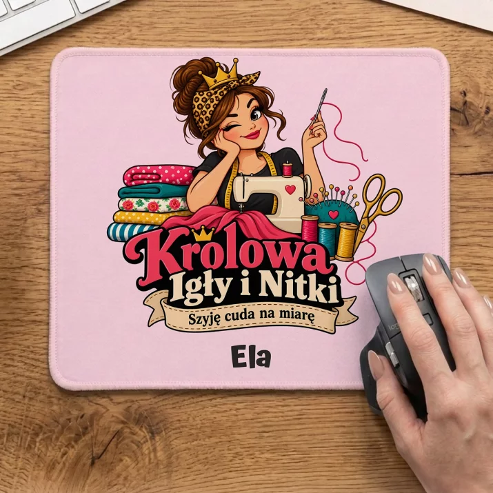 Podkładka Pod Myszkę Dla Krawcowej Prezent Dla Kobiety: Królowa Igły I Nitki Podkładka Pod Myszkę Dla Krawcowej Prezent Dla Kobiety: Królowa Igły I Nitki