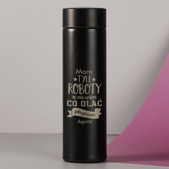 Mam tyle roboty - Kubek termiczny z wyświetlaczem LED