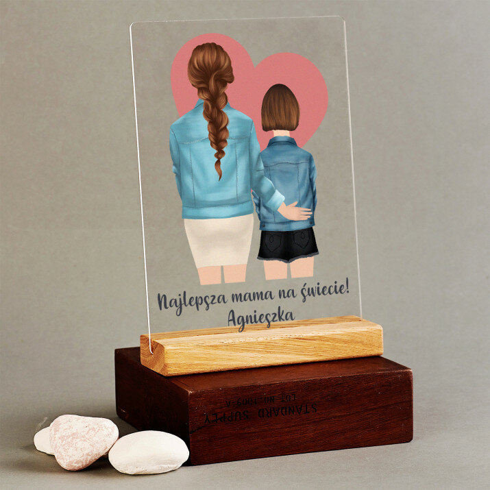 Mama i nastolatka - Wydruk na szkle akrylowym z podstawką Mama i nastolatka - Wydruk na szkle akrylowym z podstawką