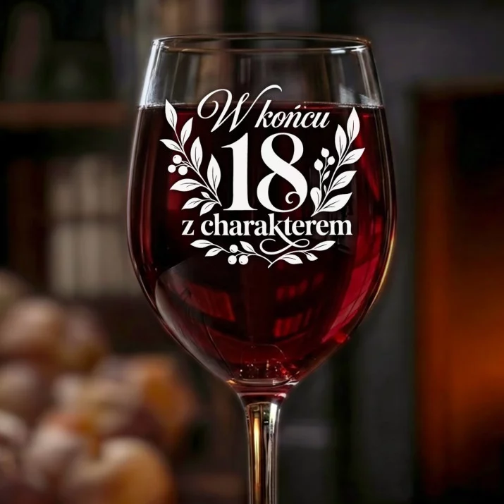 Kieliszek Do Wina Na 18 Prezent Dla Kobiety: W Końcu 18 Z Charakterem Kieliszek Do Wina Na 18 Prezent Dla Kobiety: W Końcu 18 Z Charakterem