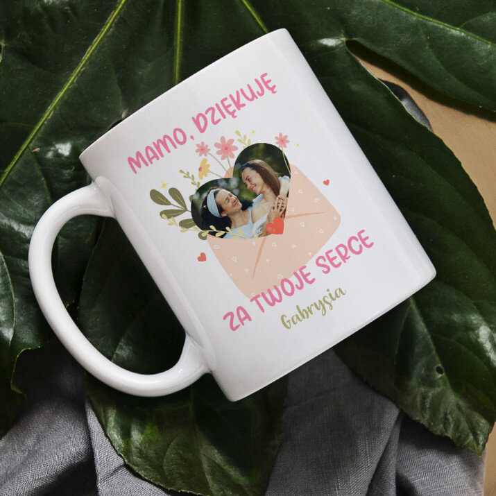 Mamo dziękuję za twoje serce - Personalizowany Kubek