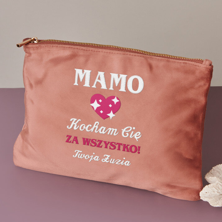 Mamo kocham cię za wszystko - Kosmetyczka welurowa