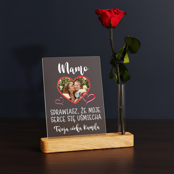 Mamo sprawiasz - Wydruk na szkle akrylowym z różą