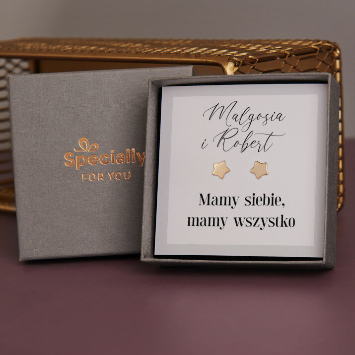 Mamy siebie mamy wszystko - Pozłacane kolczyki gwiazdki