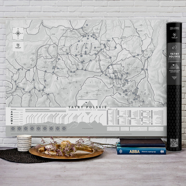 Mapa Zdrapka Tatry Polskie VIP