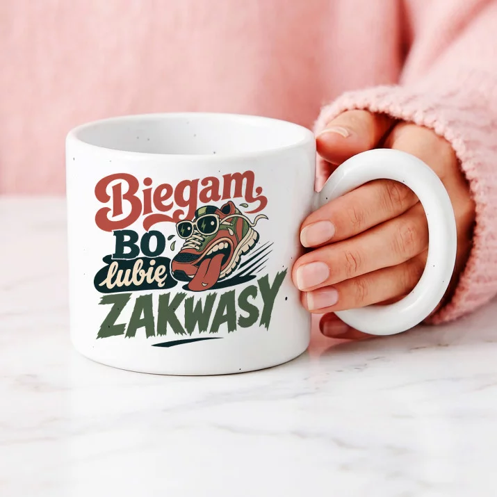 Kubek Z Okrągłym Uchem Dla Biegaczki Prezent Dla Kobiety: Biegowa Ironia