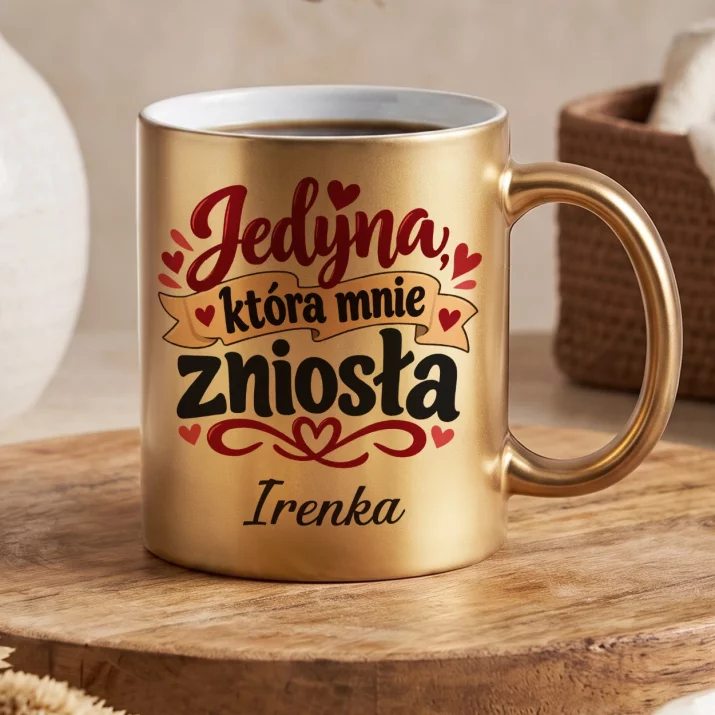Złoty Kubek Na Rocznicę Ślubu Prezent Na Walentynki Dla Kobiety: Jedyna, Która Mnie