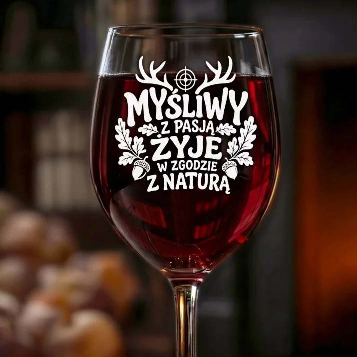 Kieliszek Do Wina Dla Myśliwego Prezent Dla Mężczyzny: Myśliwy W Zgodzie Kieliszek Do Wina Dla Myśliwego Prezent Dla Mężczyzny: Myśliwy W Zgodzie