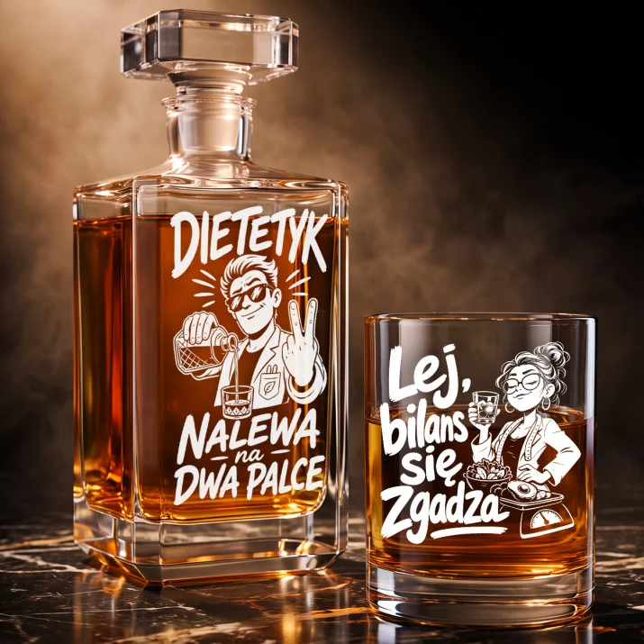 Zestaw Do Whisky Dla Dietetyka Prezent Dla Mężczyzny: Dietetyk Nalewa Na Dwa Palce Zestaw Do Whisky Dla Dietetyka Prezent Dla Mężczyzny: Dietetyk Nalewa Na Dwa Palce
