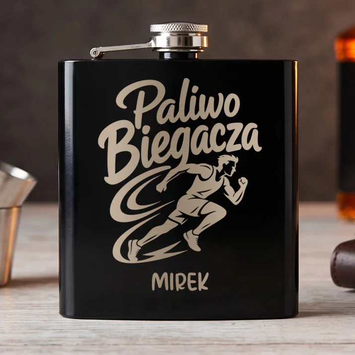 Piersiówka Z Grawerem Dla Biegacza Prezent Dla Mężczyzny: Paliwo Biegacza Piersiówka Z Grawerem Dla Biegacza Prezent Dla Mężczyzny: Paliwo Biegacza