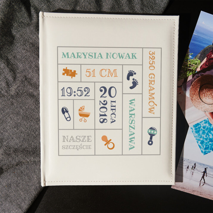 Metryczka Urodzenia - Personalizowany Album na zdjęcia