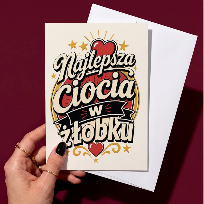 Kartka z Życzeniami Dla Cioci Ze Żłobka Dla Kobiety: Żłobkowa Czułość Kartka z Życzeniami Dla Cioci Ze Żłobka Dla Kobiety: Żłobkowa Czułość