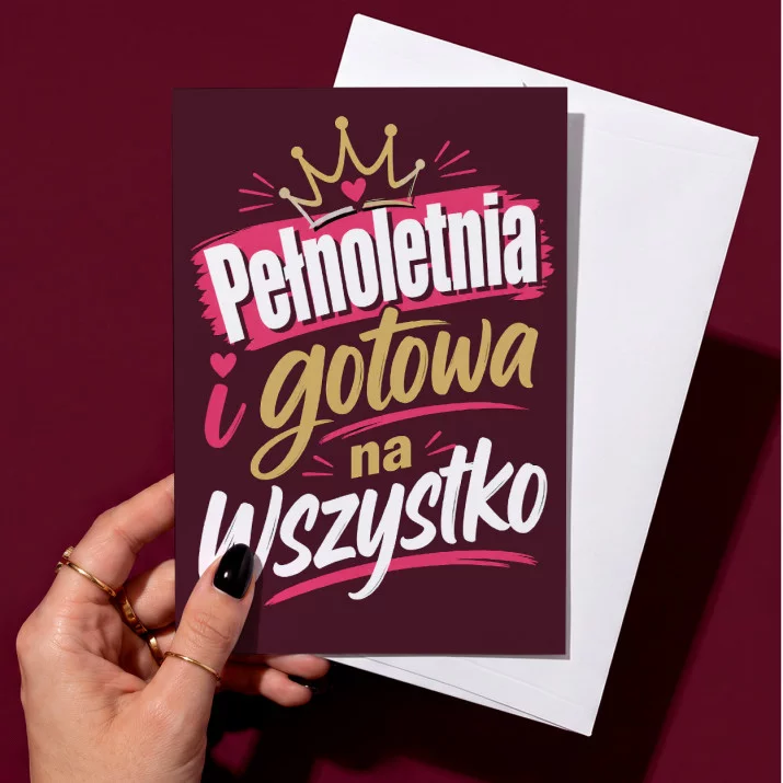 Kartka z Życzeniami Na 18 Urodziny Dla Kobiety: Świętująca Dorosłość Kartka z Życzeniami Na 18 Urodziny Dla Kobiety: Świętująca Dorosłość
