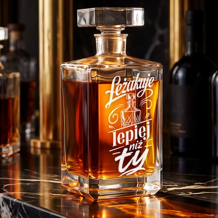 Karafka Do Whisky z Grawerem Na Walentynki Prezent Na Rocznicę: Męska Leżakowana Ironia Karafka Do Whisky z Grawerem Na Walentynki Prezent Na Rocznicę: Męska Leżakowana Ironia