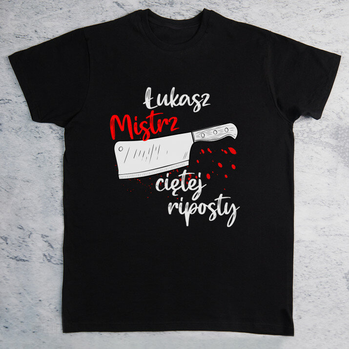 Mistrz ciętej riposty - Czarna koszulka męska