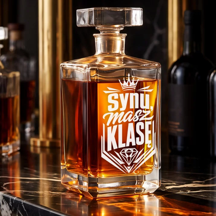 Karafka Do Whisky z Grawerem Dla Syna Prezent: Synu, Masz Klasę