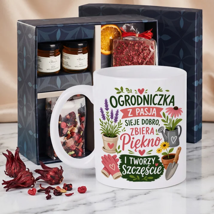 Zestaw Prezenowy Z Kubkiem Dla Ogrodniczki: Ogrodniczka Z Pasją Zestaw Prezenowy Z Kubkiem Dla Ogrodniczki: Ogrodniczka Z Pasją