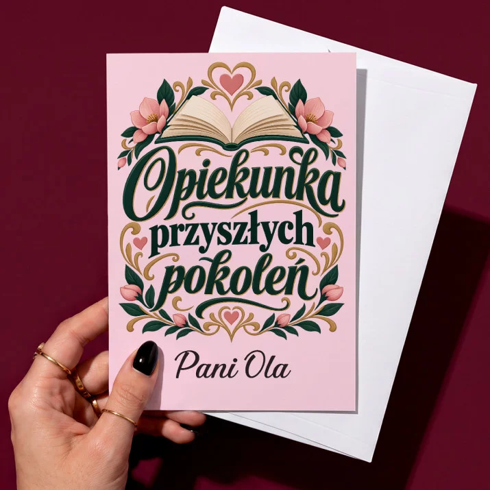 Kartka Personalizowana Dla Wychowawczyni Prezent Dla Kobiety: Opiekunka Przyszłych