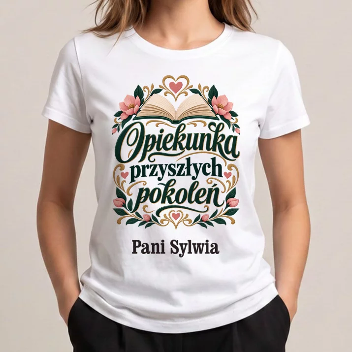 Koszulka Damska Biała Dla Wychowawczyni Prezent Dla Kobiety: Opiekunka Przyszłych