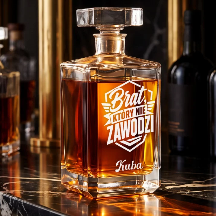Karafka Do Whisky z Grawerem Dla Brata Prezent Dla Mężczyzny: Brat, Który Nie Zawodzi